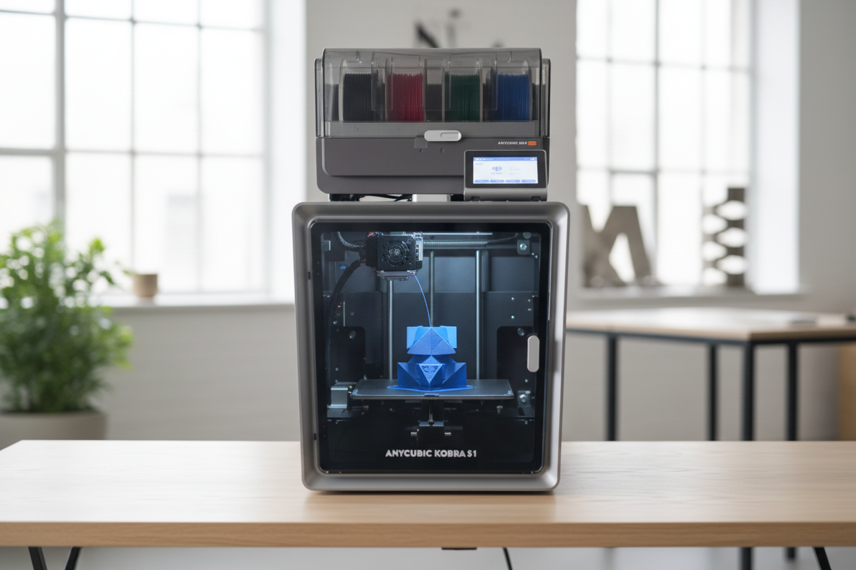 3D Printer with Modern Background