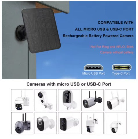 5W Solar Panel for Security Camera