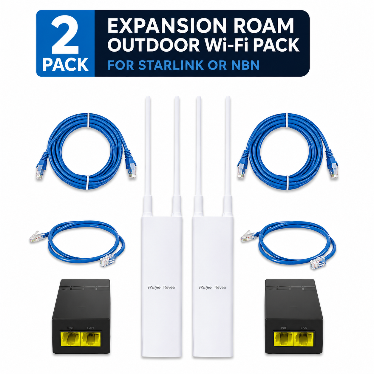Expansion Roam 10 Acre Wi-Fi Pack for Starlink or NBN includes Wall & Pole Mount (pole not included)
