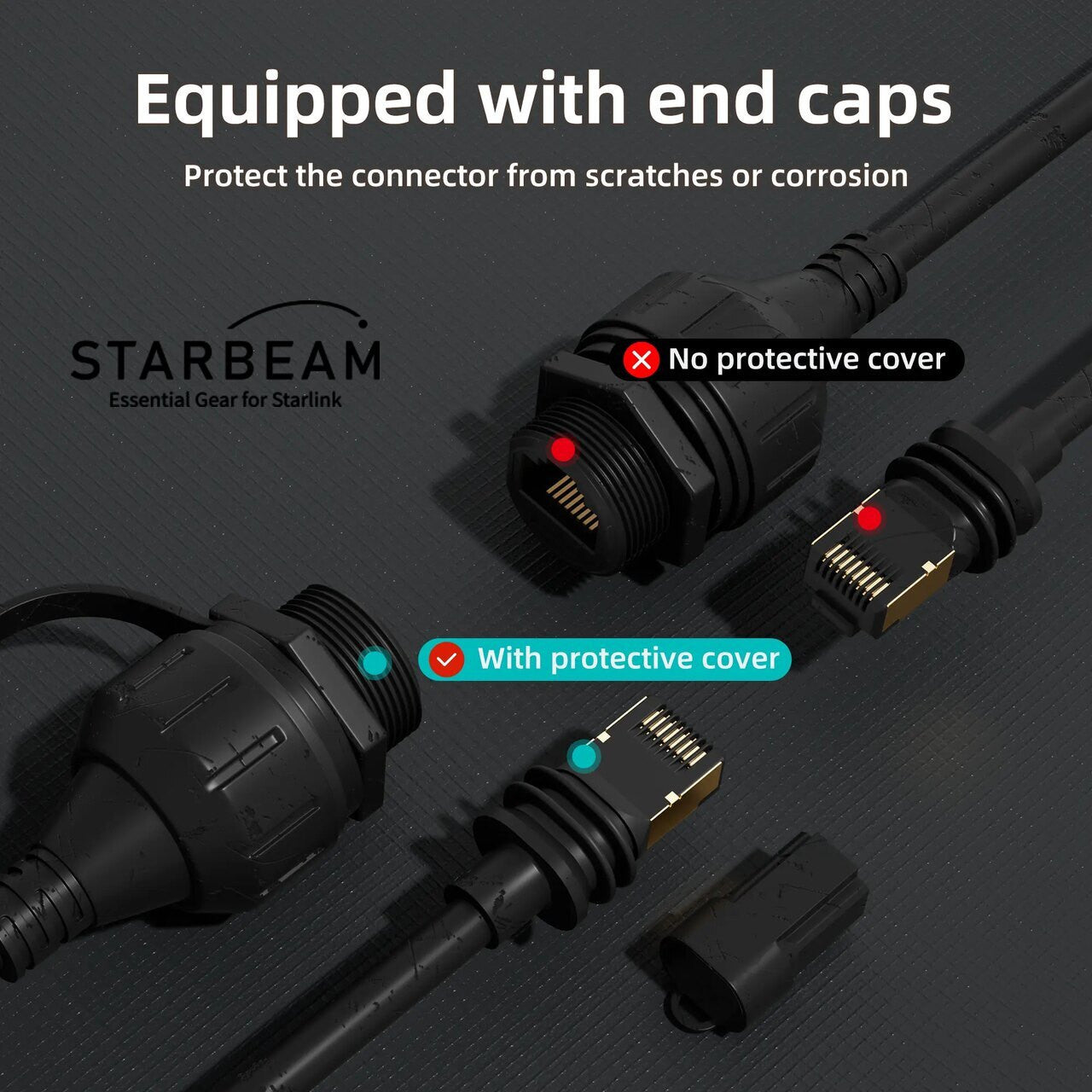 Starbeam Starlink Gen3 Standard Waterproof Ethernet Extension Cable, 50cm