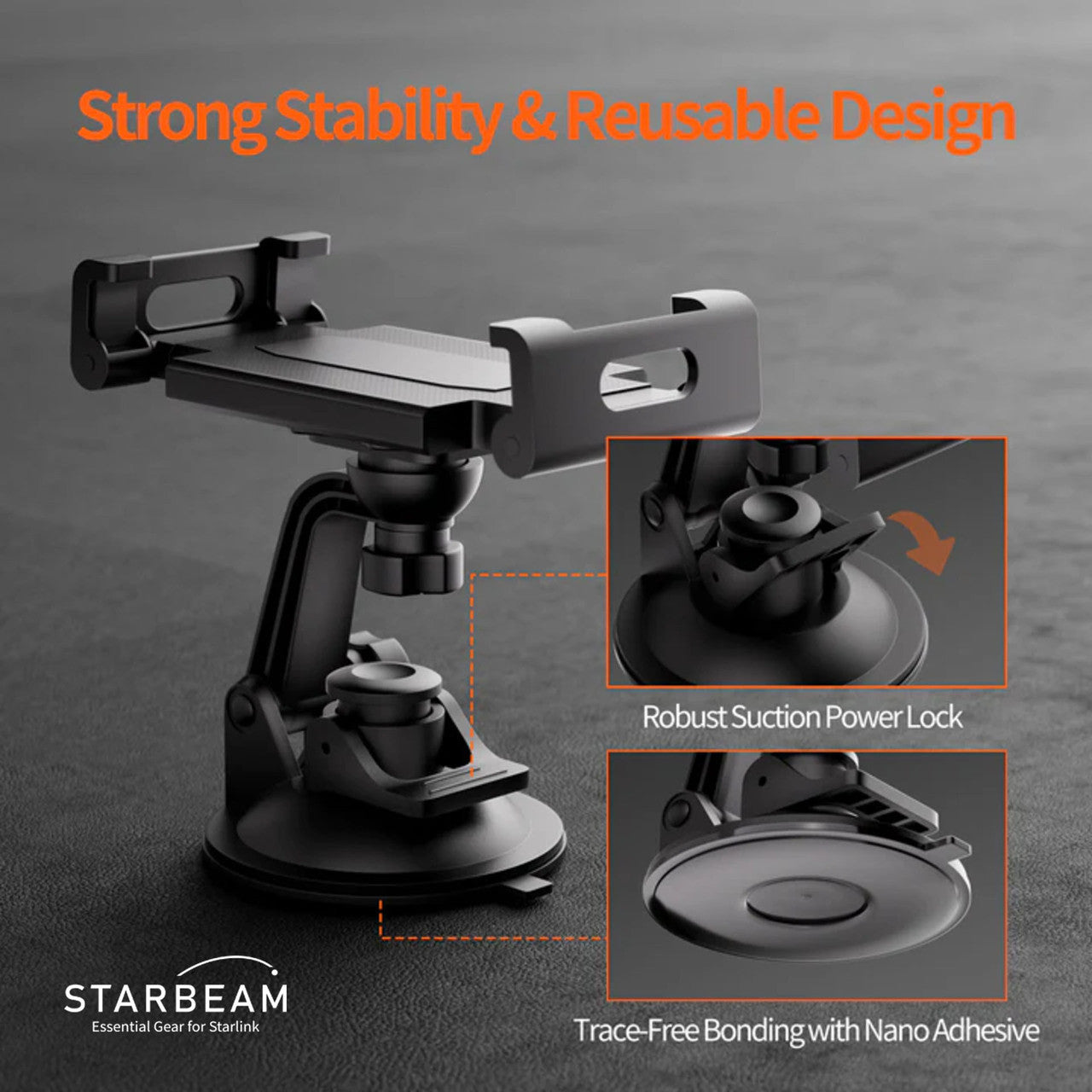Starbeam Starlink Mini Suction Cup Holder Mount