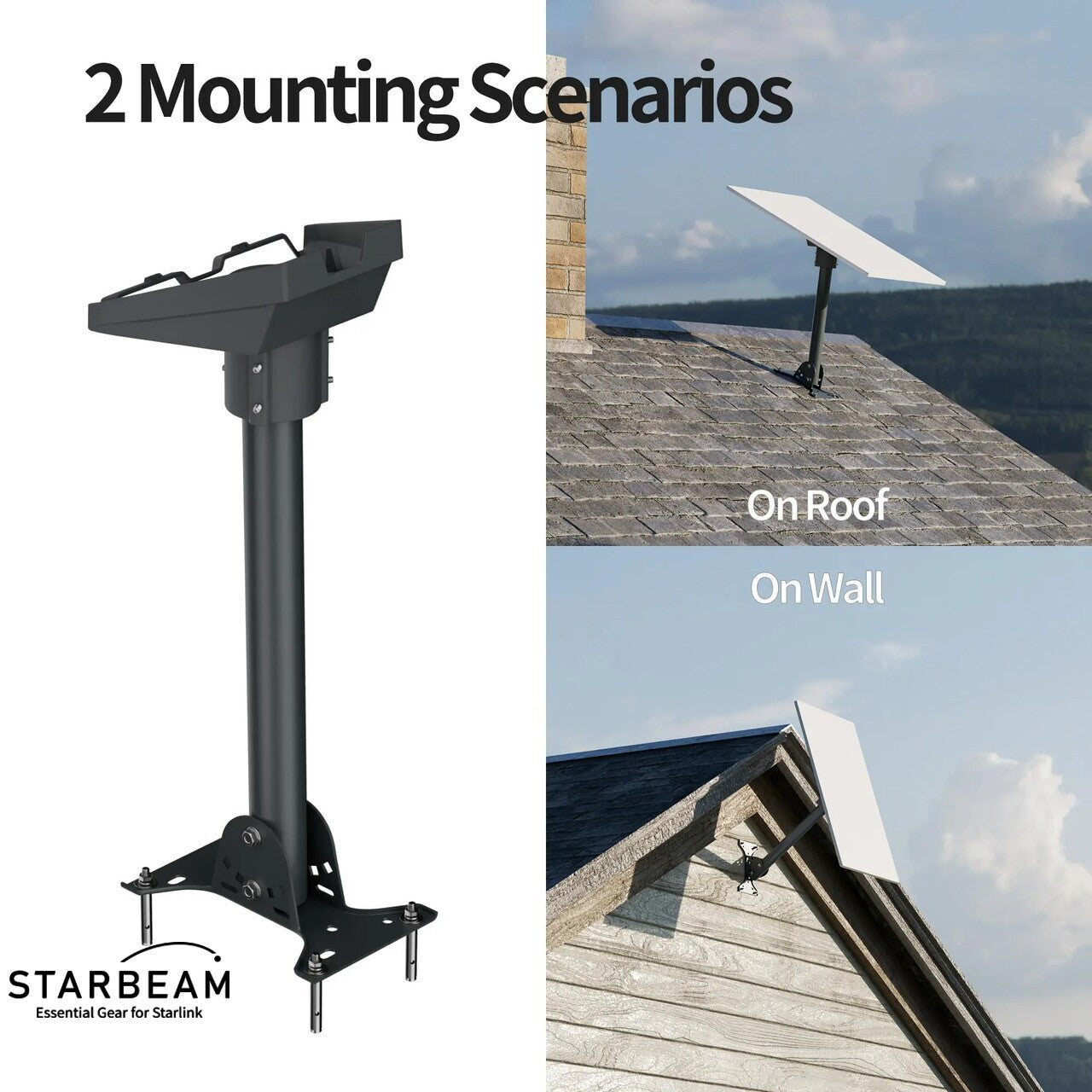 Starbeam Starlink Gen 3 Standard Adjustable Metal Roof & Wall Mount