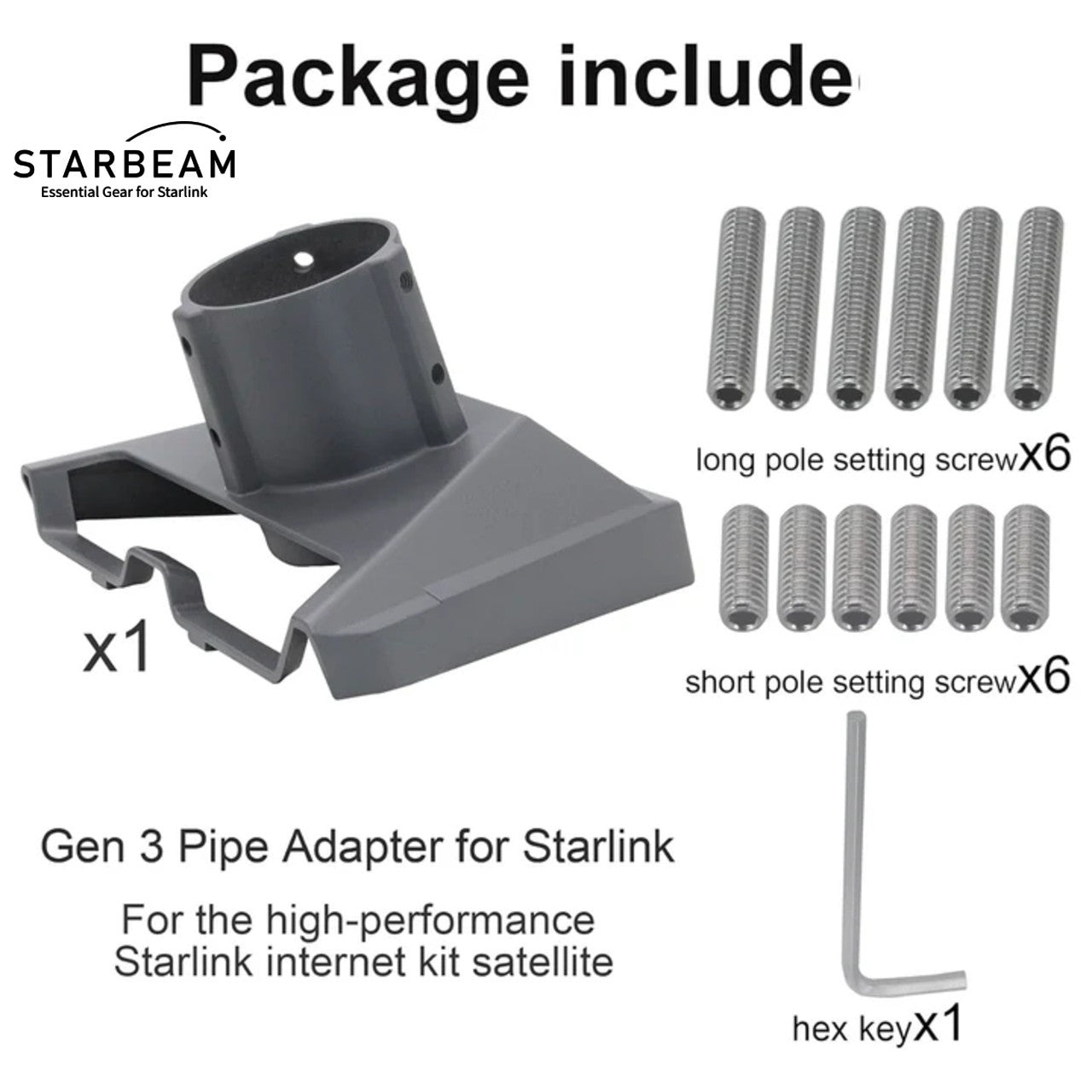 Starbeam Starlink Gen 3 Standard Aluminium Pole Adapter for 25-48mm Pole