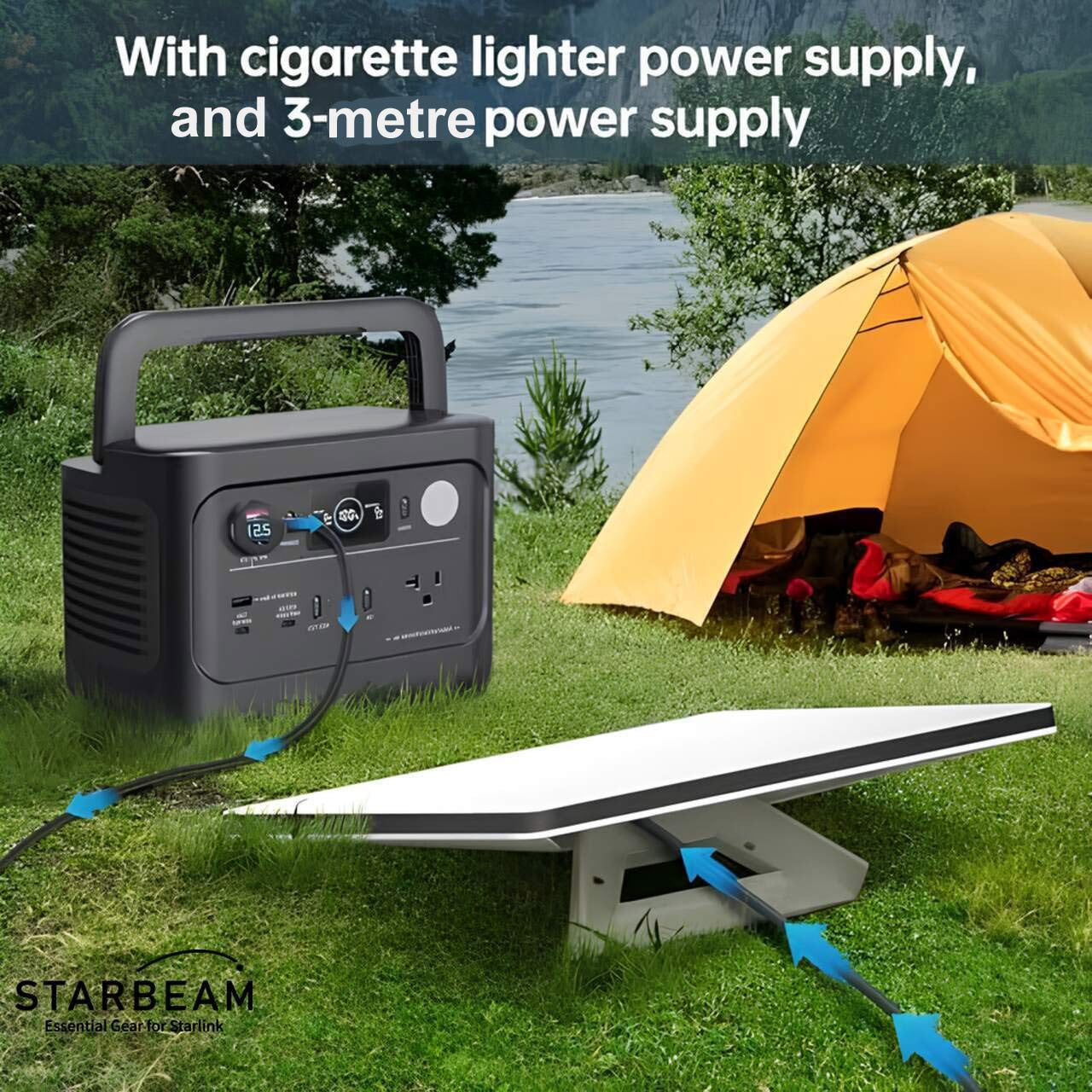 Starbeam Starlink Mini 12/24V DC 3m LCD Screen Cigarette Lighter Power Cable