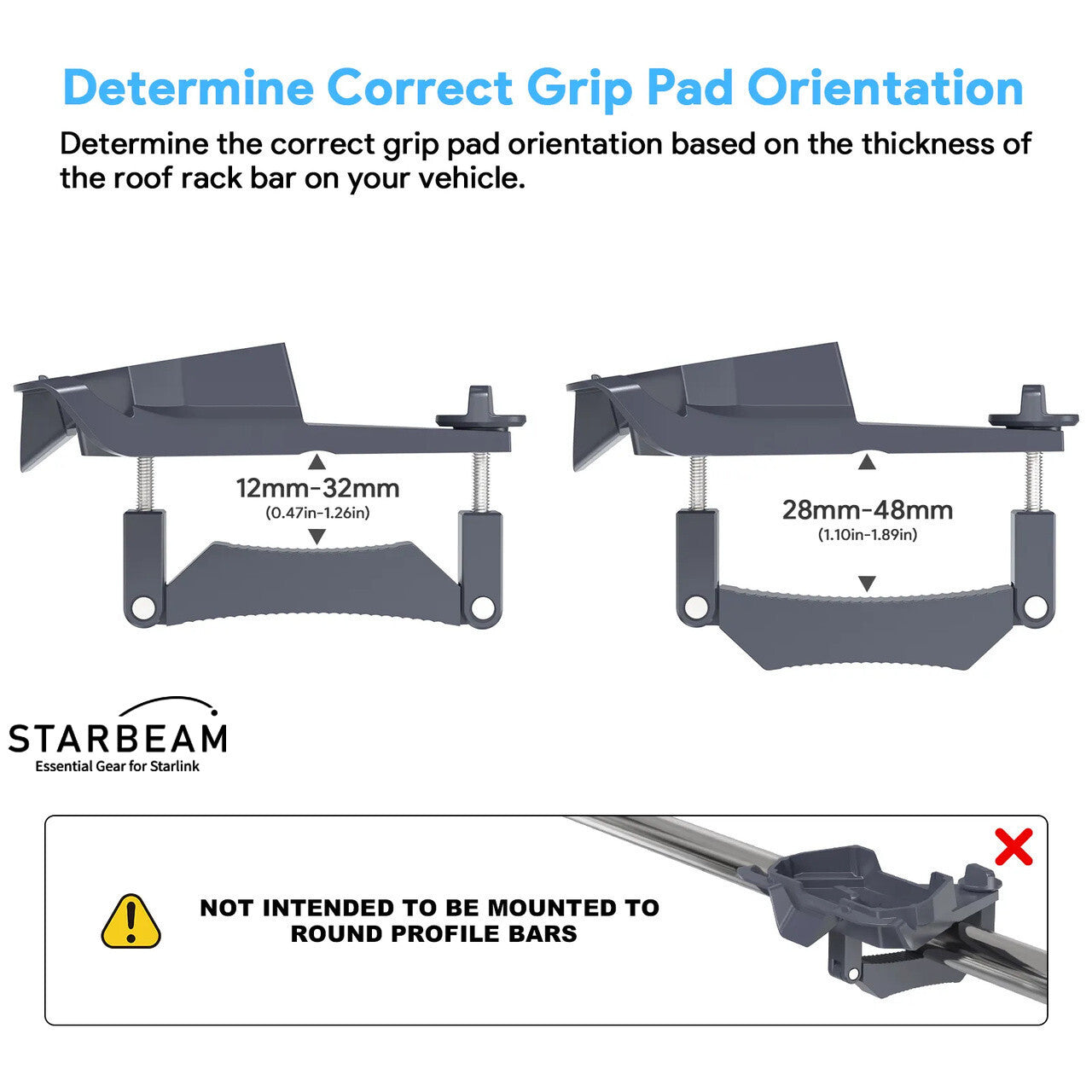 Starbeam Starlink Gen3 Standard Roof Rack Mount - Aluminium Alloy