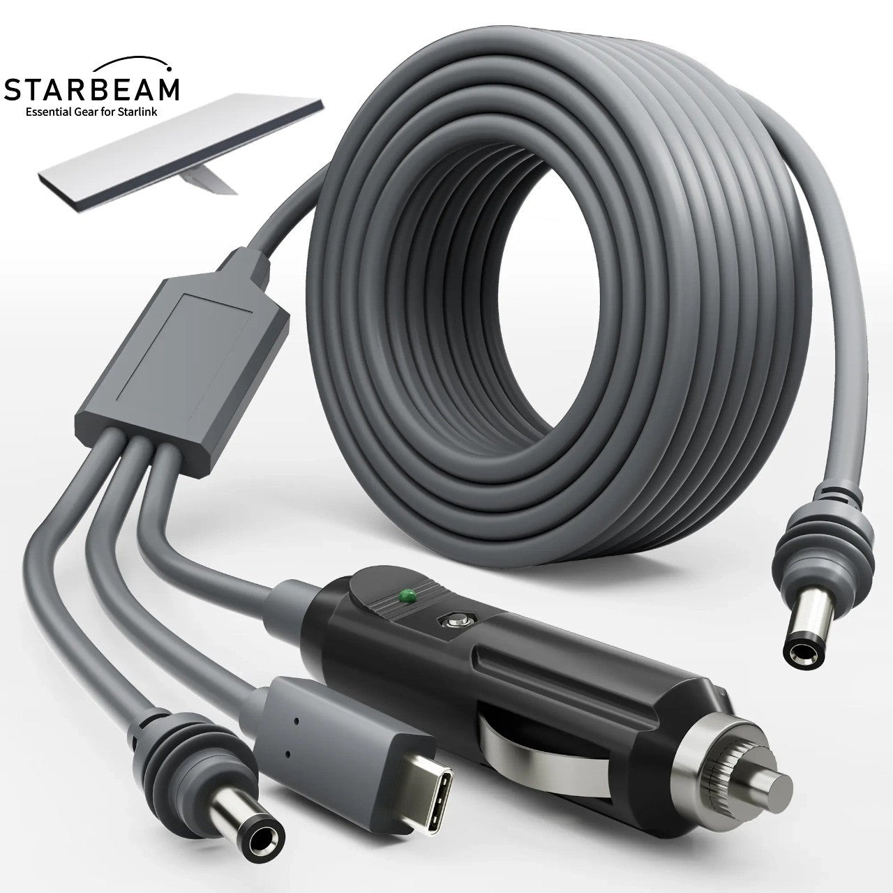 Starbeam Starlink Mini 3-in-1 Car Charger + DC + USB-C 3m Power Cord