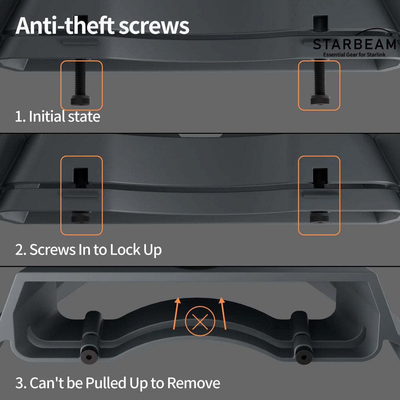 Starbeam Starlink Mini Mobility Anti-Theft Kickstand Mount - Aluminium