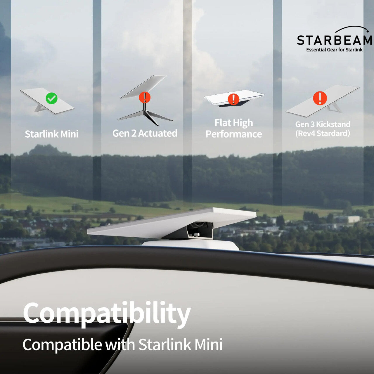 Starbeam Starlink Mini Mobility Anti-Theft Kickstand Mount - Aluminium