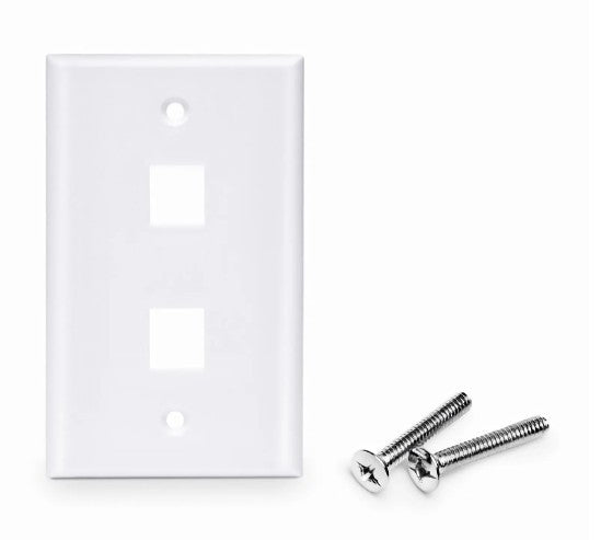 Two Port Keystone Single Wall Plate
