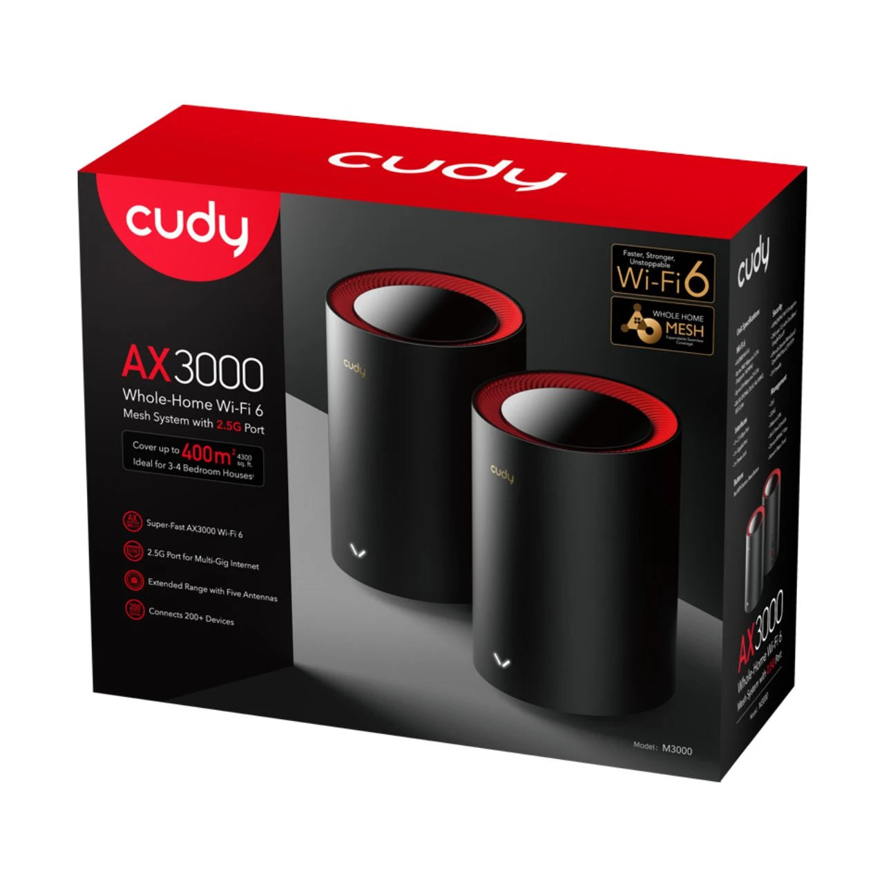 Cudy M3000 AX3000 WiFi 6 Mesh 2.5G Solution Black